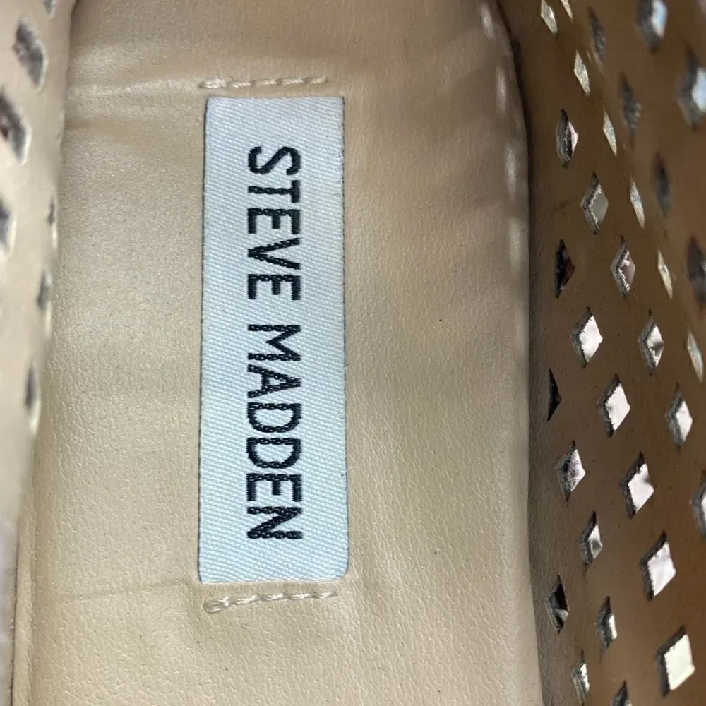 Steve Madden Women's Persy Leather Espadrilles Flats Tan Size 7.5M